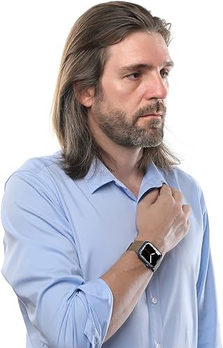 Miniatura 3 de SYNCHRO - Correa de cuero Saffiano compatible con Apple Watch, correa magnética para series Ultra 8, 7, 6, 5, 4, 3, 2, SE, para mujeres u hombres,