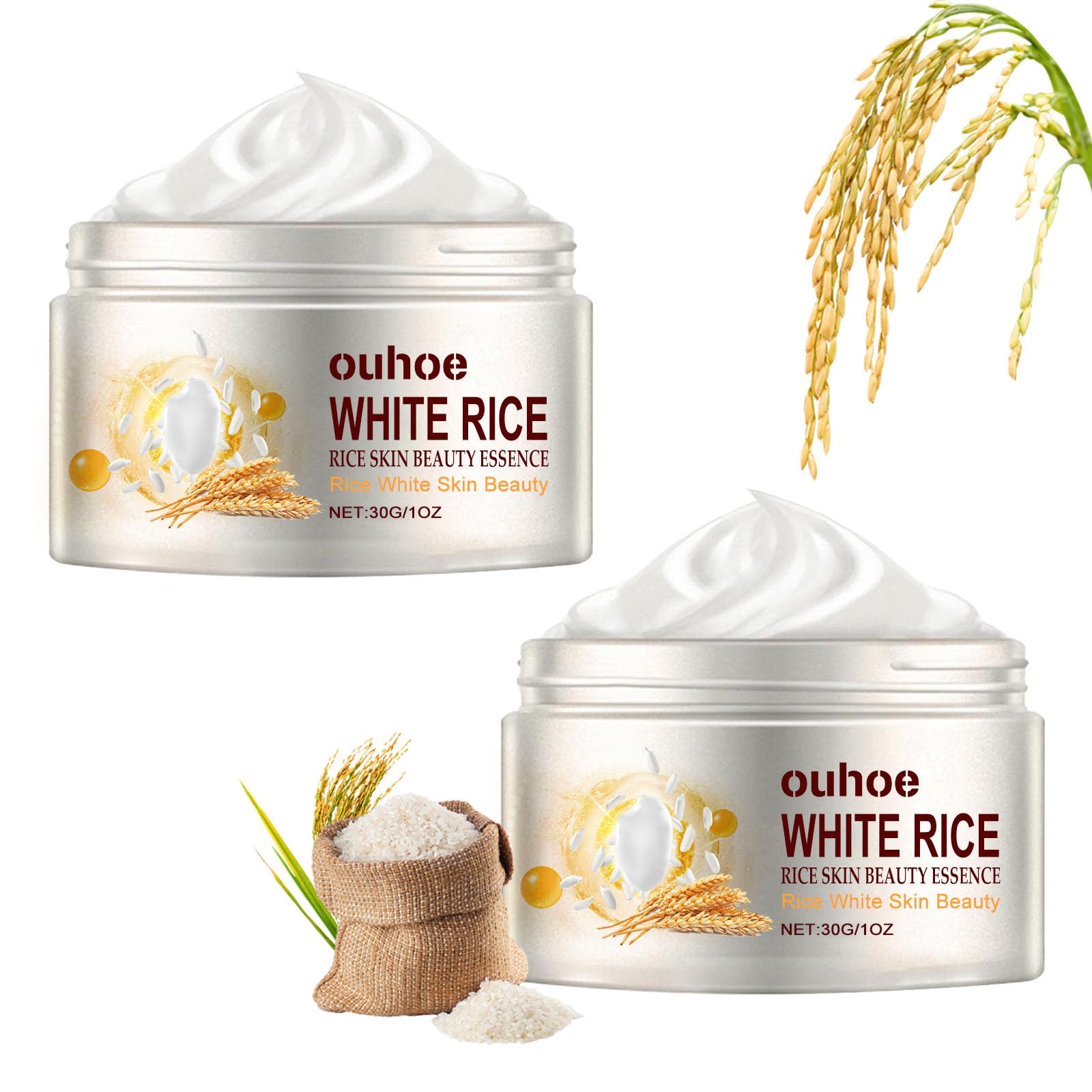 Rice Serum Face Moisturizer Cream,Fermented Rice Embryo Extract,Rich Moisturizer for Long-lasting Smooth Absorbtion without Stickiness Nourishes