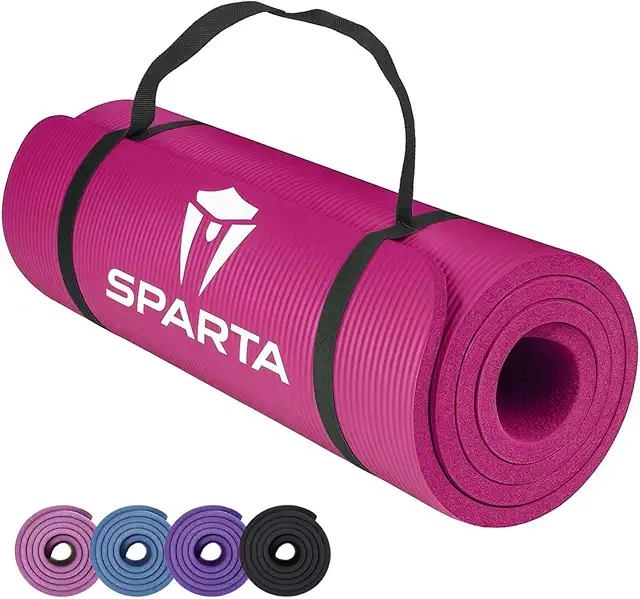 Pink NBR Yoga Mat - Extra Thick Non-Slip Exercise Mat with Carry Strap