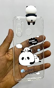 RM® Clear Soft TPU Chubby Panda Panda Printed Back Case Compatible with Realme 5 Pro | Shock Proof Design | 360° Protection (Transparent)
