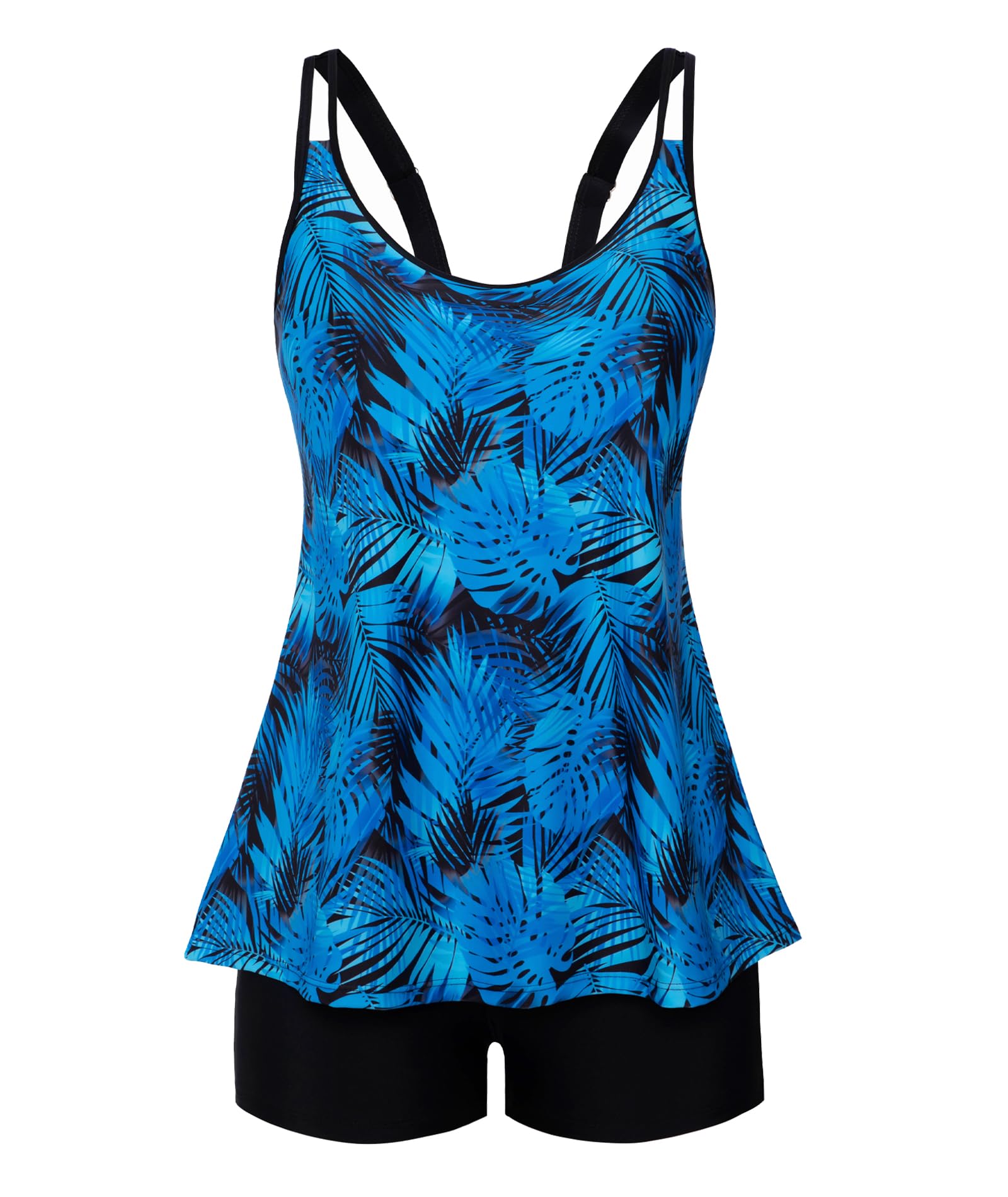 arolina Tankini Swimsuits for Women Tummy Control Two Piece Bathing Suits Flowy Swim Tops with Boy Shorts-picture-14