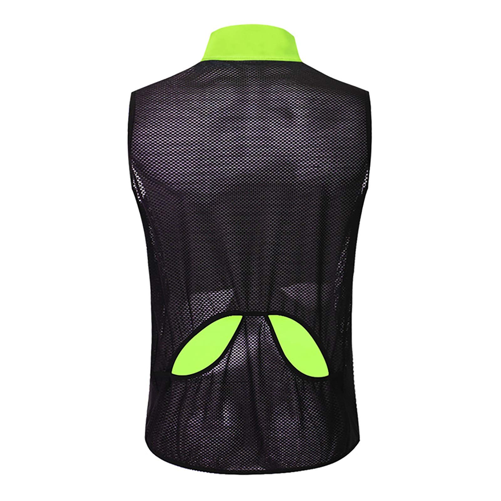 LXC Hombres Chaleco Ciclismo Impermeable Respirable Sin Mangas Chaleco MTB con Tira Reflectante (Color : Green, Size : X-Large)