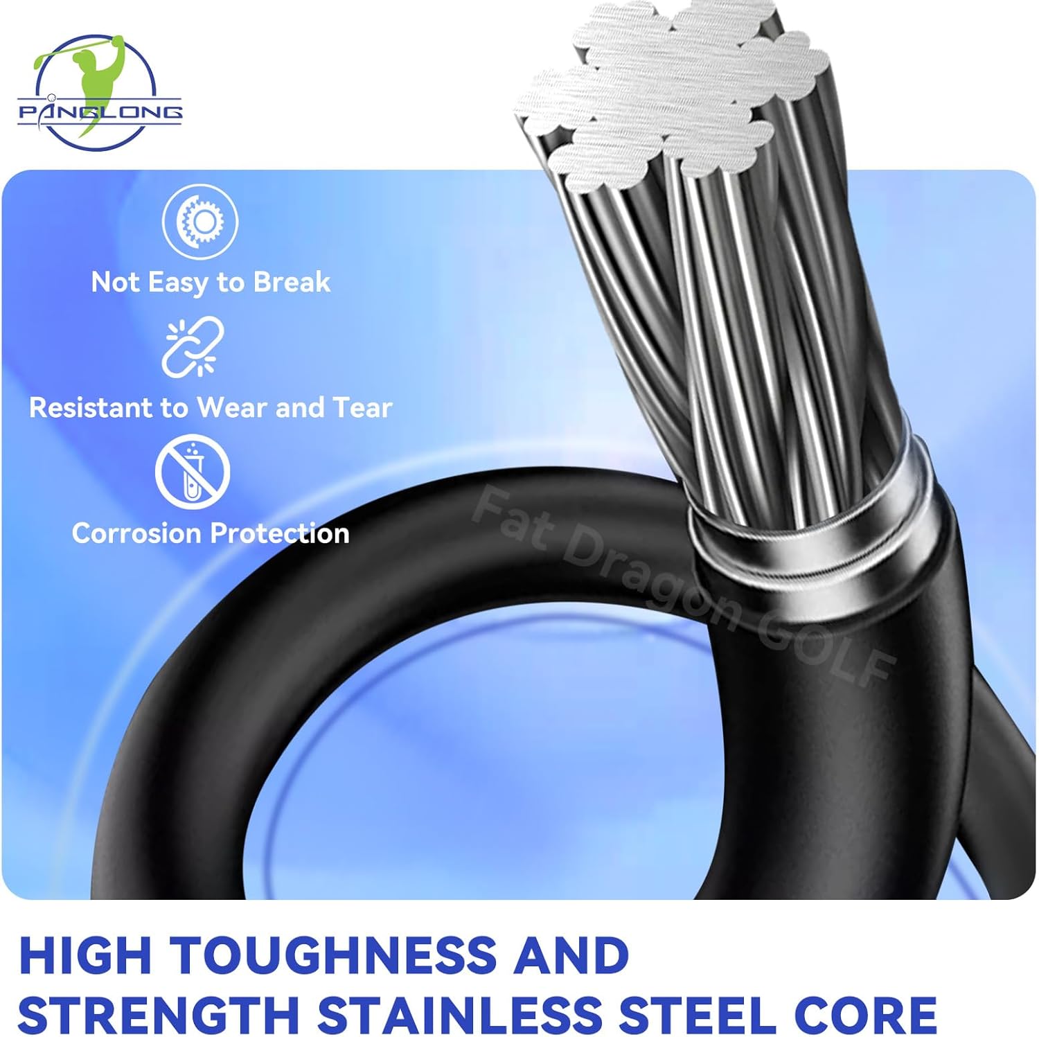 Panglong EZGO TXT Brake Cables Set, EZGO Brake Cable-Passenger and Driver Side Stainless Steel Core, Suitable for 1994-2008 EZGO TXT and Medalist Golf Cart, OEM# 70716-G03 70273-G03 70969-G03