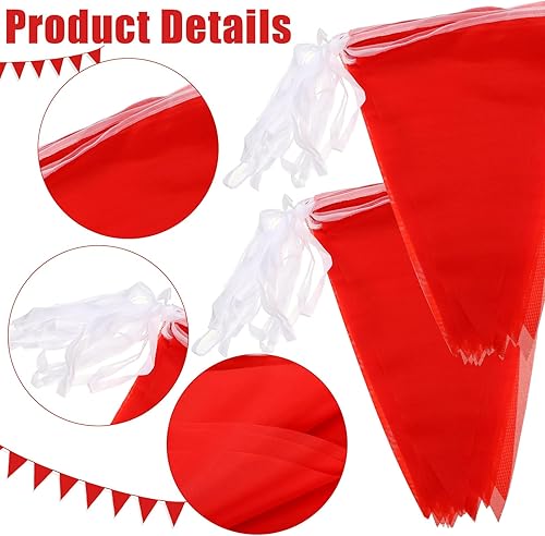 Miniatura 10 de Panelee Banderines en blanco de 300 pies para colgar, 180 unidades, guirnalda triangular para gran apertura, graduación, fiesta de cumpleaños,