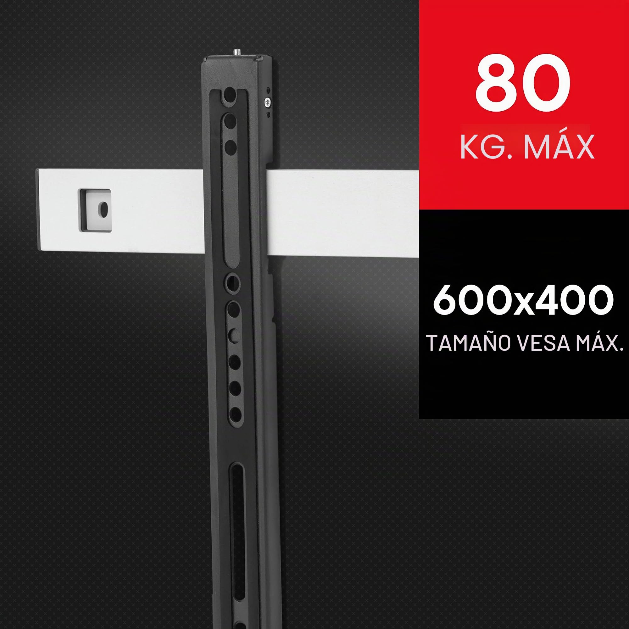 One For All - Soporte de Pared para TV de 32 a 90”, Fijo, Peso máx. 80kg - para Todo Tipo de TVs (LED, LCD y Plasma) - Negro - WM6611