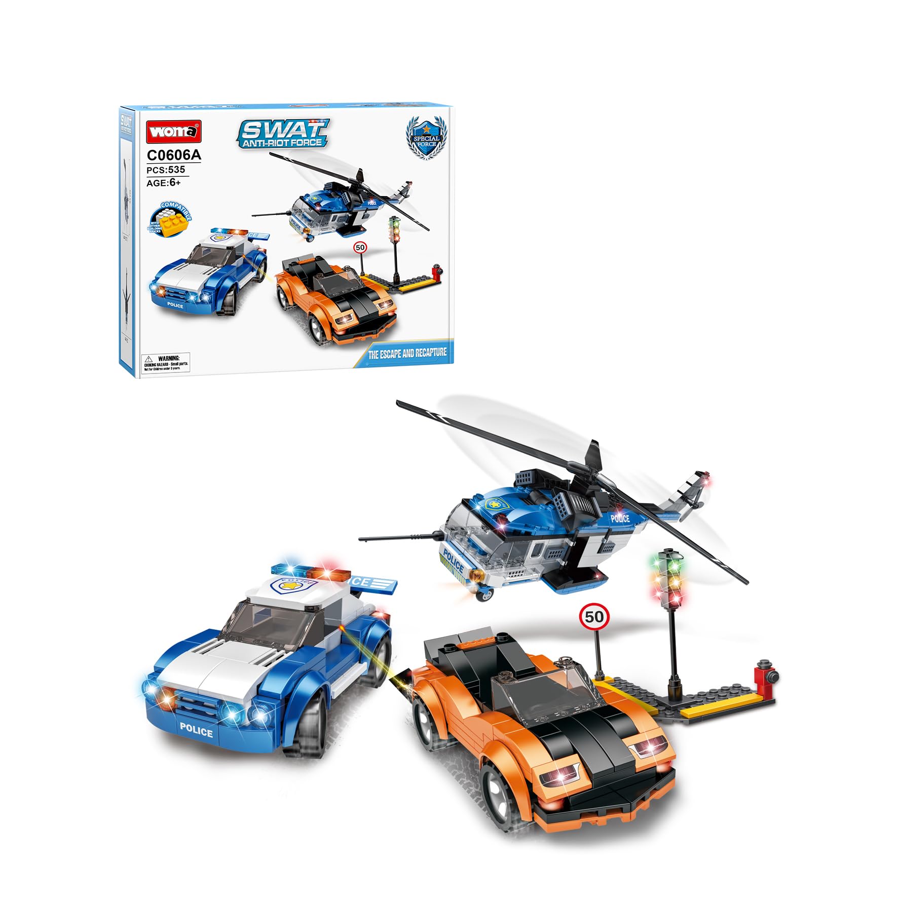 Kids SWAT City Police Station C0603A, Building Blocks Toy Set for 6+ Years Old (563 pieces)