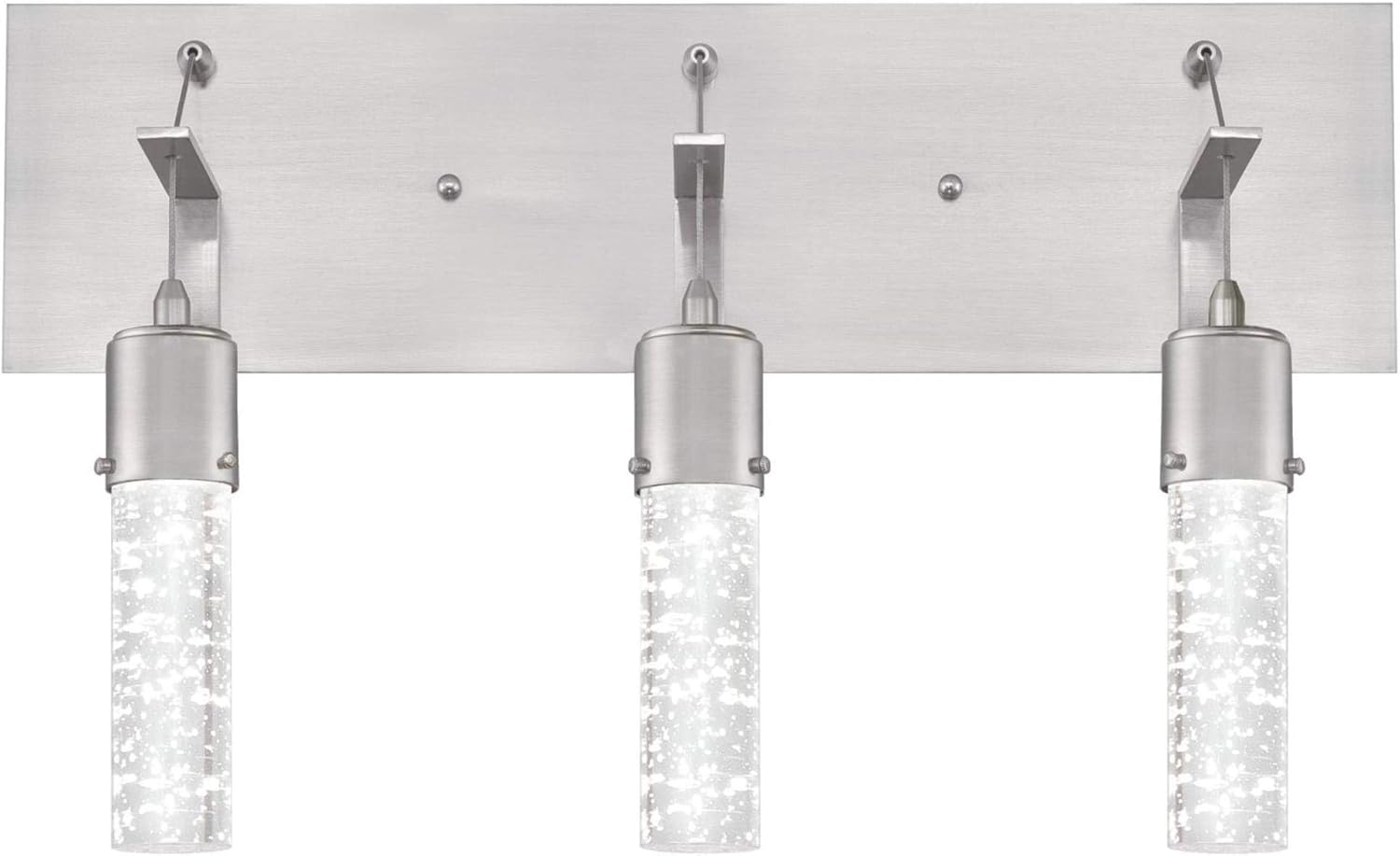 Westinghouse 6372100 Cava Three-Light, 22-Watt LED Indoor Bathroom Vanity Light Fixture, Brushed Nickel Finish with Bubble Glass