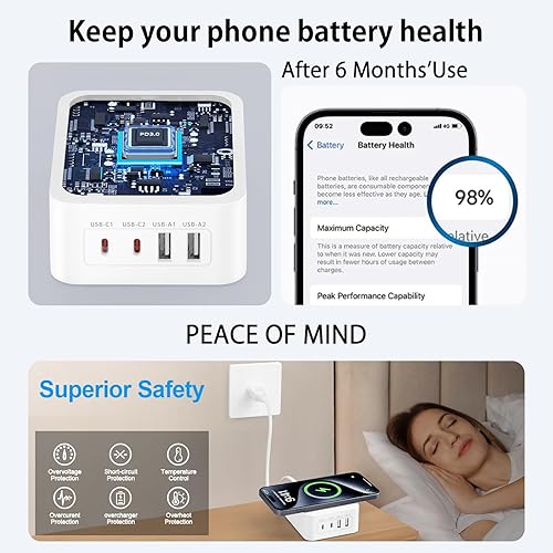 Miniatura 4 de Bloque de cargador de 60 W, cargador inalámbrico rápido para iPhone 1616 Pro16 Pro Max16 Plus15141312, Samsung Galaxy S24A15 5GA35A55A25, Motorola