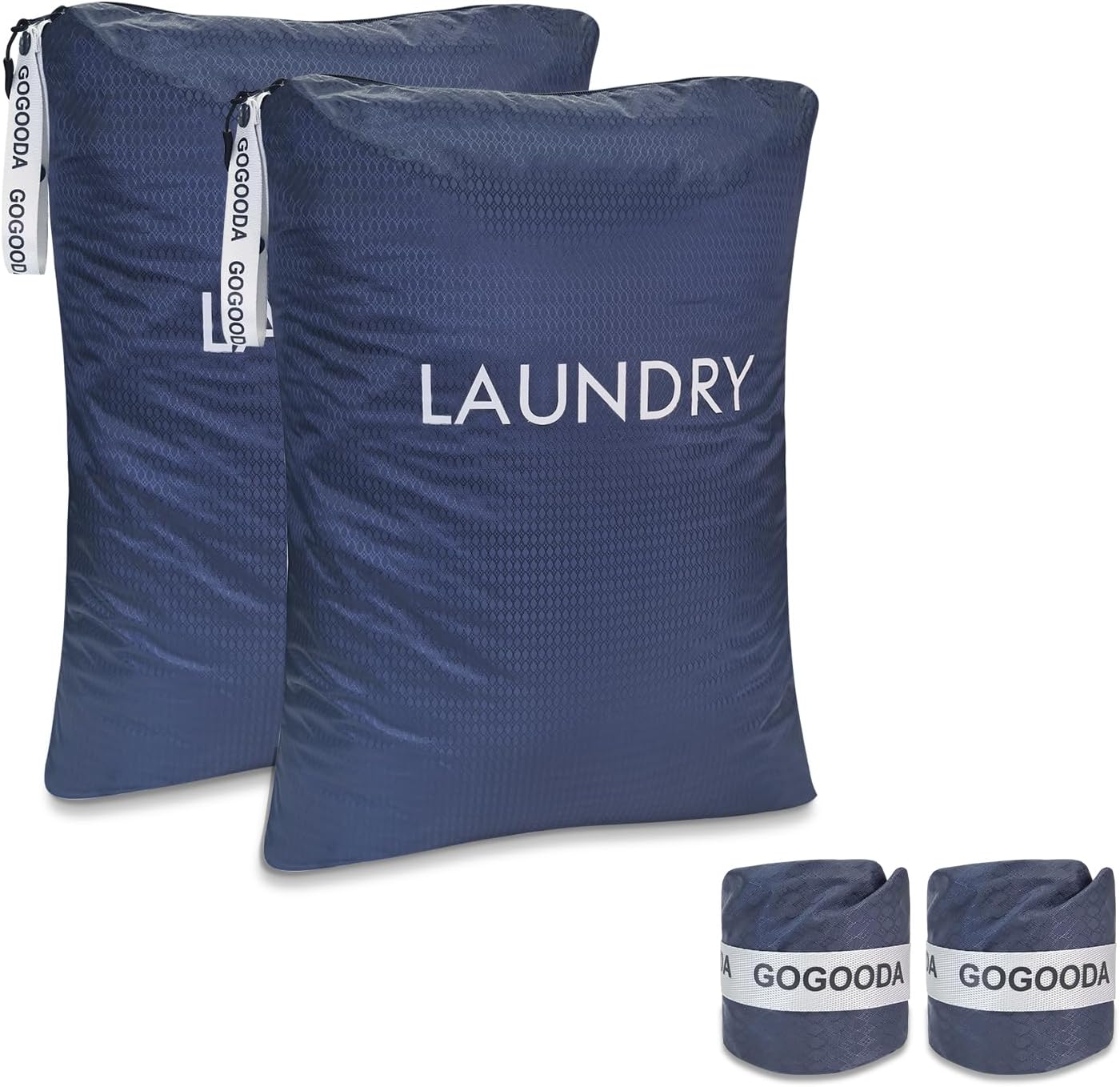 GOGOODA Packable Splash-Resistant Travel Laundry Bag – Navy Blue