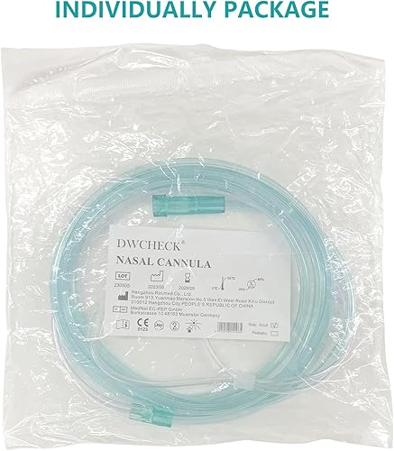 Miniatura 6 de Paquete de 5 cánula nasal de oxígeno suave para adultos, tubo de cánula nasal estándar de 8.2 pies para concentrador de oxígeno, tubo de oxígeno