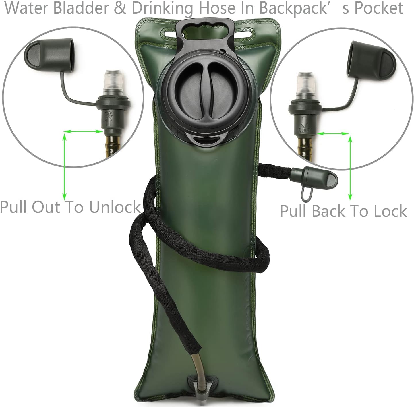 ATBP Tactical Hydration Pack 3L Water Bladder Backpack Lightweight Water Storage Reservoir Bag Daypack for Running Hiking Cycling Biking Large Opening