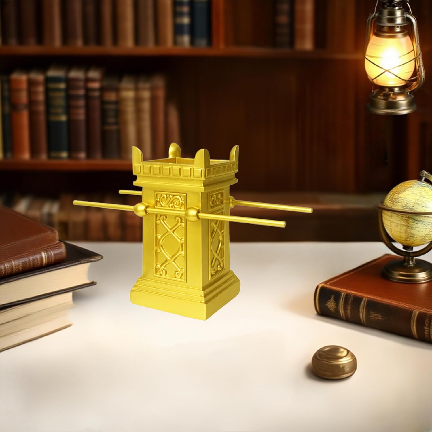The Ark Series- Biblical Ark of Covenant Religious Ornament with Hebrew Engravings for Church Altar & Christian Home Decor (Altar of Incense)