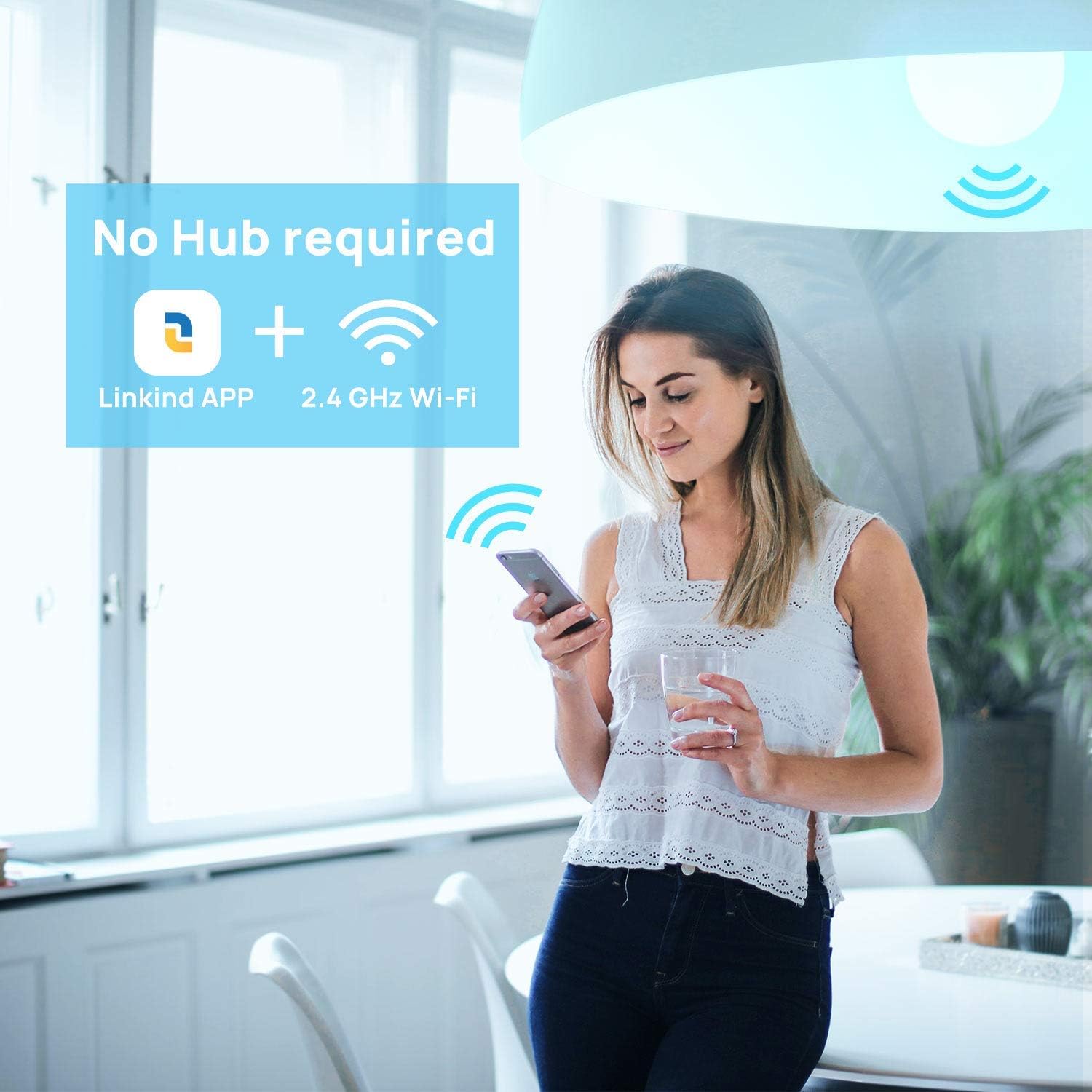 Exclusive Discount 70% Price Linkind Smart WiFi Light Bulb, A19 E26 RGBW LED Bulb, Dimmable Multicolor/Tunable White, Works with Alexa, Google Home, No Hub Required, 9W (60W Equivalent), Pack of 4 Exclusive Linkind Smart WiFi Light Bulb, A19 E26 RGBW LED Bulb, Dimmable Multicolor/Tunable White, Works with Alexa, Google Home, No Hub Required, 9W (60W Equivalent), Pack of 4