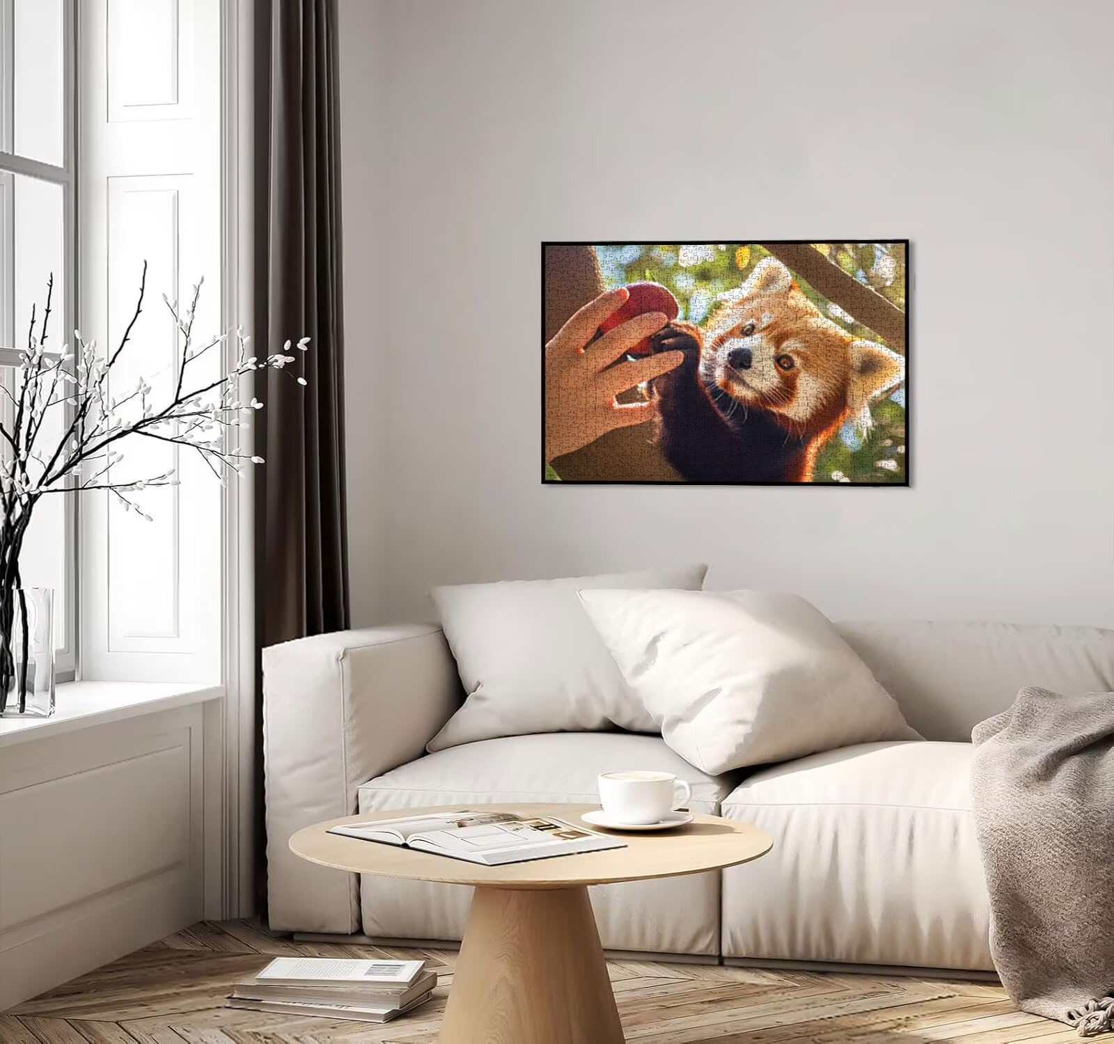 Puzzle 1000 sztuk dla dorosłych, puzzle mała panda urocza artystyczna puzzle, rodzinne kreatywne hobby dla dorosłych, najwyższej jakości drewniana układanka, do gry edukacyjnej wyzwania zabawki R4KH