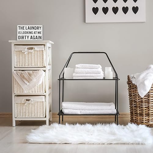 Miniatura 4 de Letrero de madera rústica con texto en inglés The Laundry Is Looking at Me Dirty Again (color retro) para decoración de cuarto de servicio, estilo