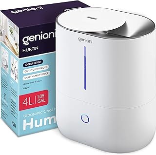 40 Hour Top Fill Cool Mist Humidifiers for Bedroom & Essential Oil Diffuser 4L - Quiet Air Smart Filterless, Ultrasonic Hu...
