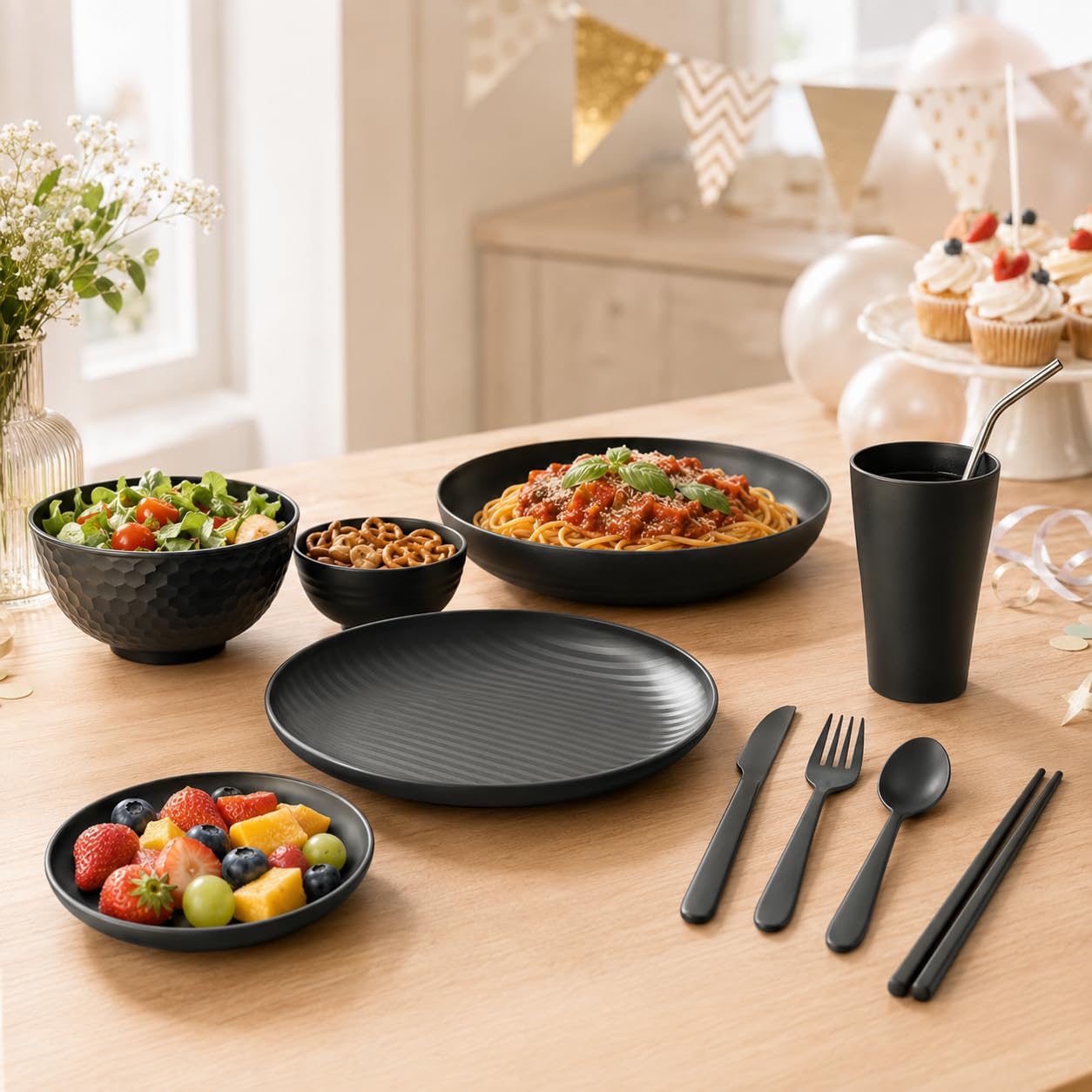 Teivio 96-Piece Dinnerware Set for 8 -6 Teivio 96-Piece Dinnerware Set for 8 -6