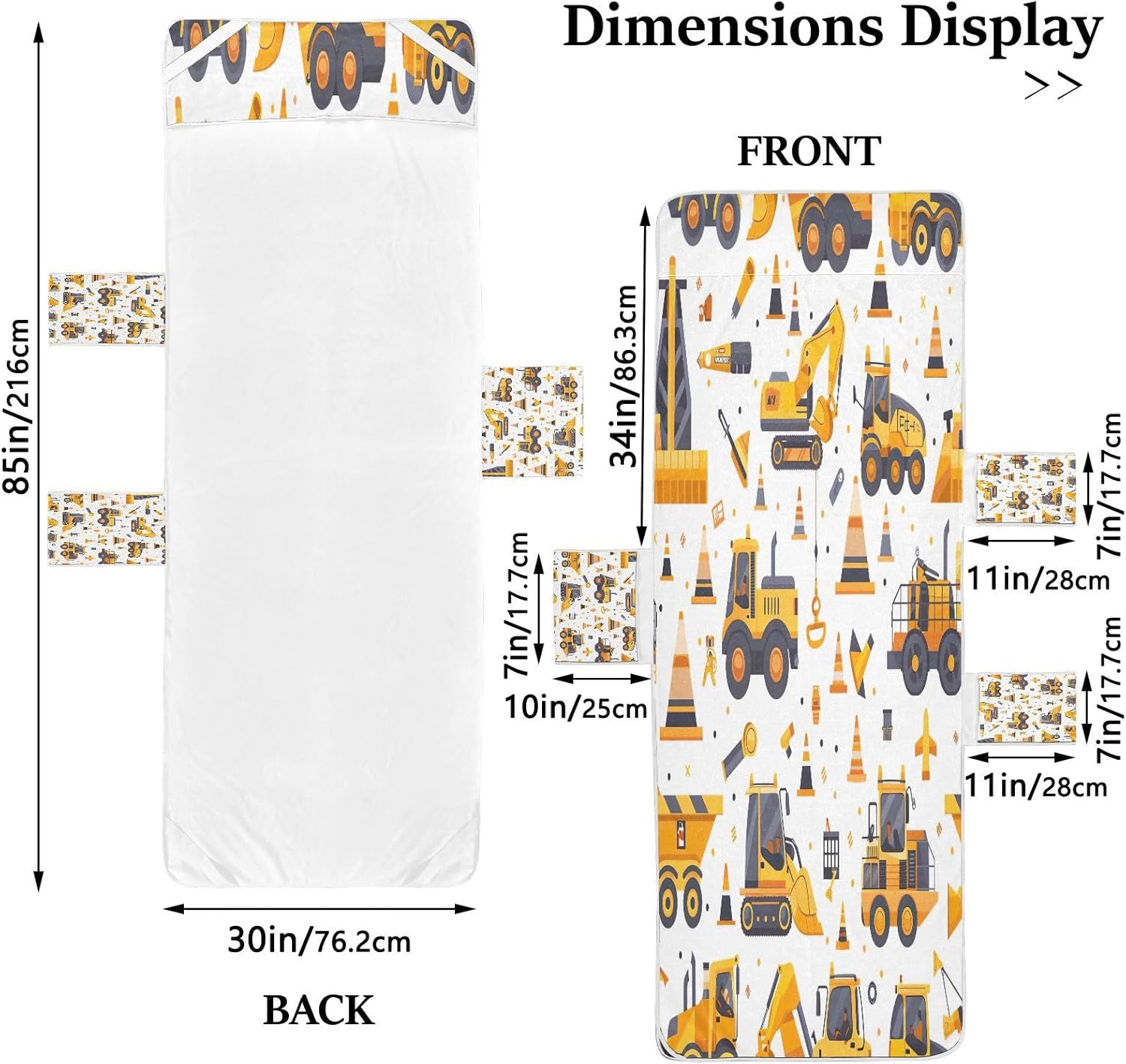FRMG Cartoon Yellow Excavator Car Patio Chaise Lounge Covers Beach Chair Cover Beach Chair towel lounge chair towel cover A0900382a