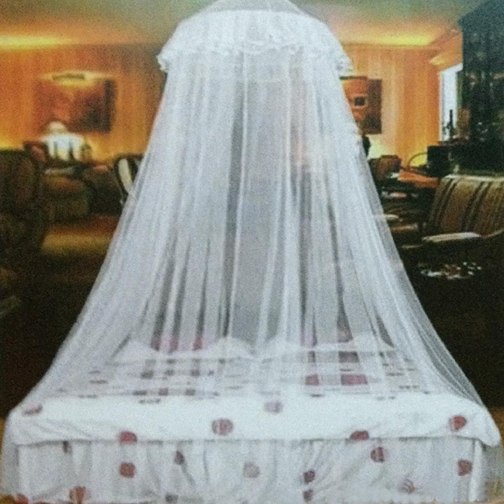 Gemini_mall® White Lace Bed Canopy Mosquito Net Dome Fly Insect Net Protection