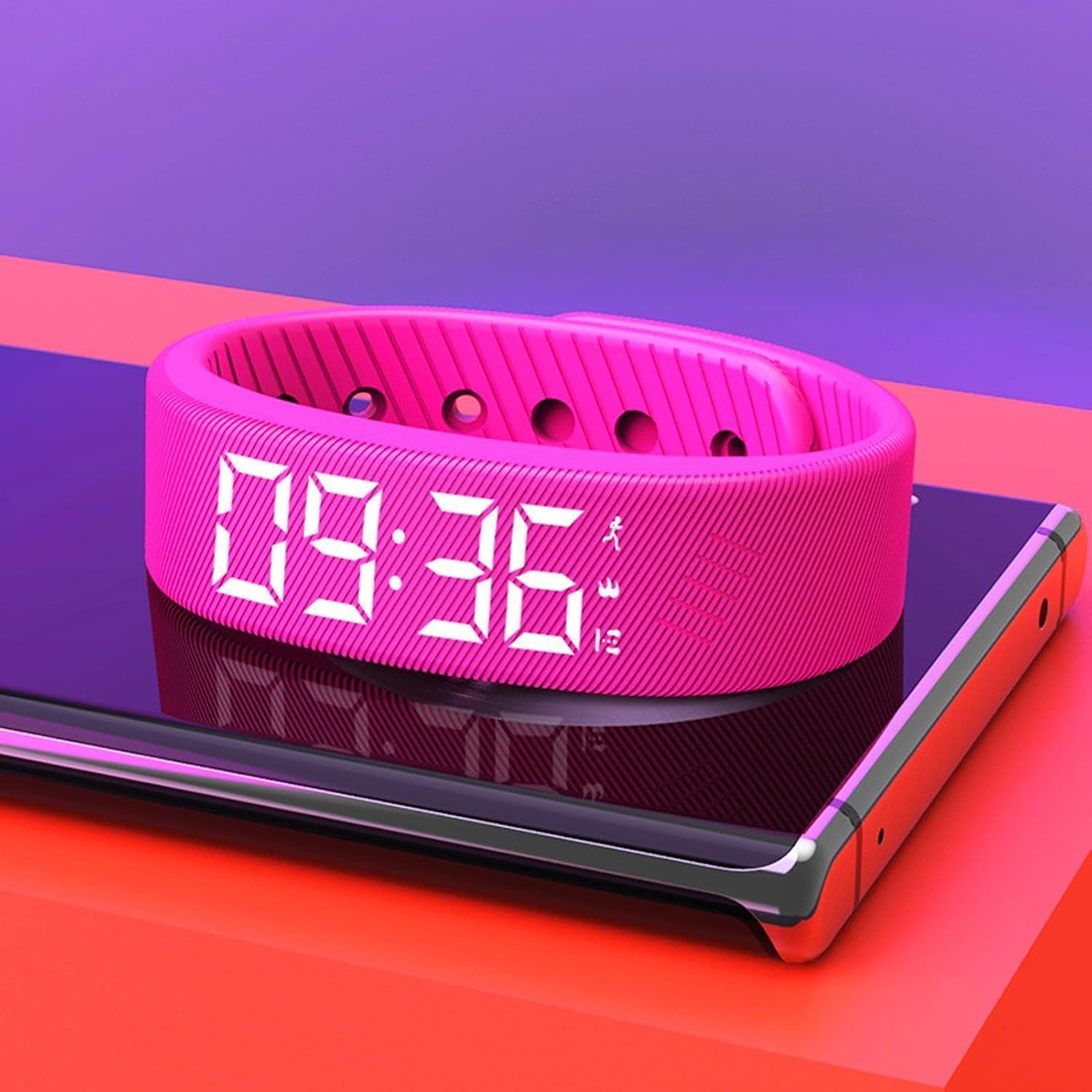 Heavy Sleepers Alarm Bracelet, Silent Alarm Wristband, 14-23cm Modern Comfortable Wear, Vibrating Reminder Tool, Practical -Up Accessory for Efficient Time Tracking and Silent Alerting Needs