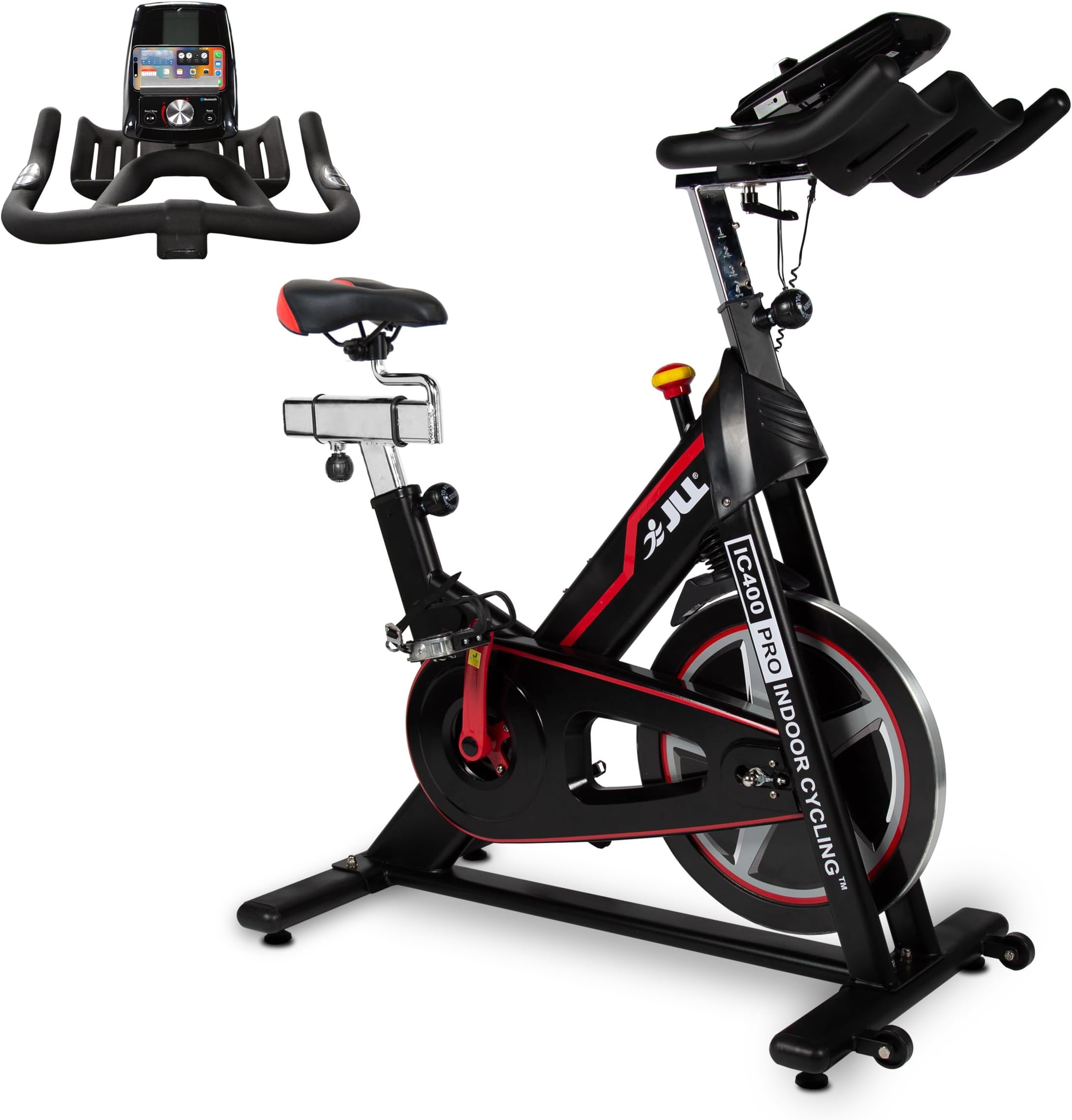 JLL IC400 Pro Exercise Bike for Home Use, 22kg Flywheel, Magnetic Resistance, App Compatibility, Stationary Bike with LCD Monitor, Heart Rate Sensors, Indoor Cycling Bike