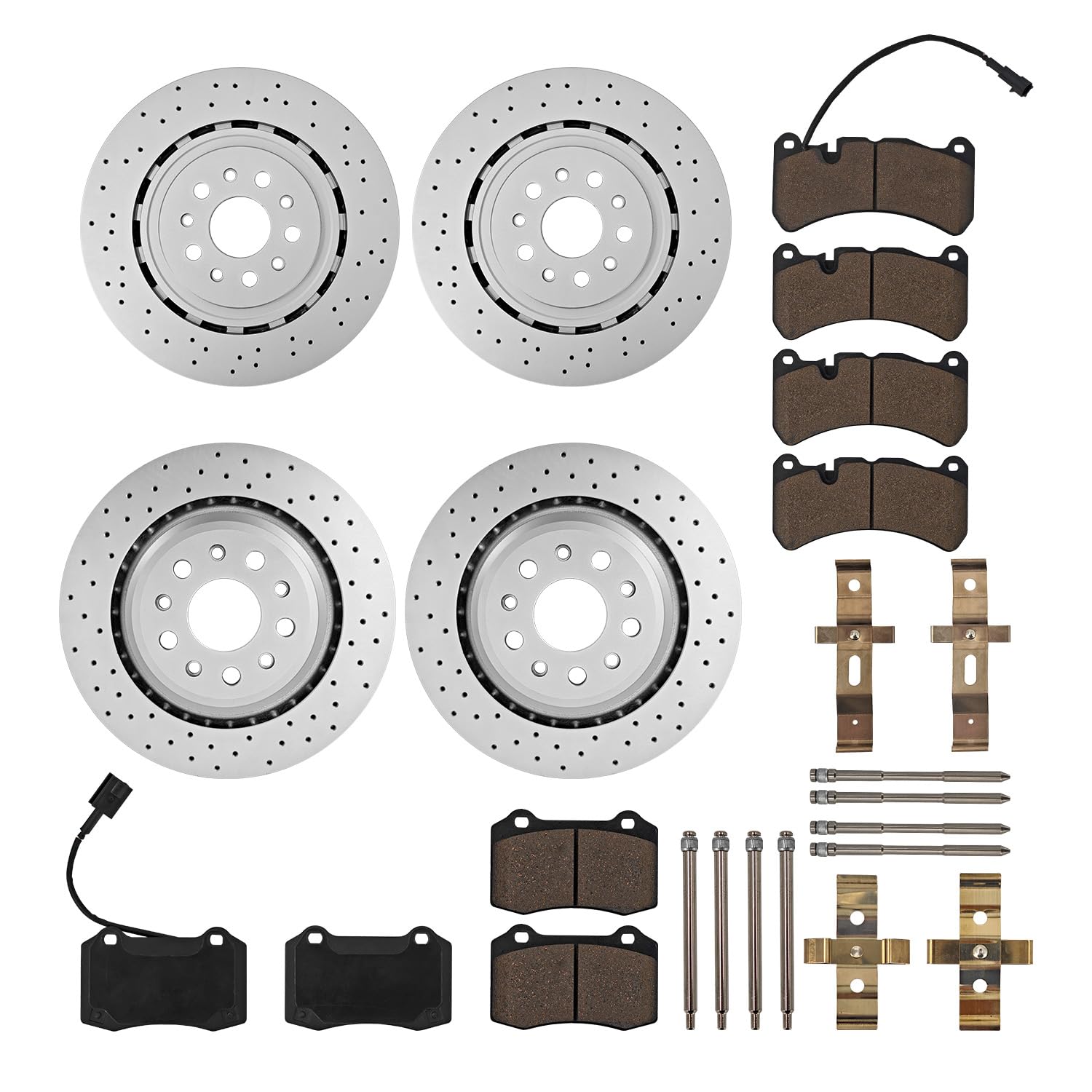 Photo 1 of Dewinston Brake Pads Rotors Kit Front & Rear Compatible with Maserati Ghibli Quattroporte 2014 2015 2016 Part# 673012041, 673010331, 980156013, 673012377, 673010325, 980156007, 670030935, 670031597