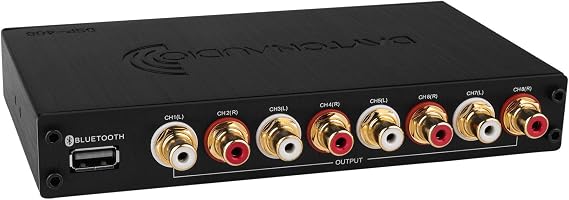 Dayton Audio DSP-408 4 Input 8 Output DSP Digital Signal Processor with Built in EQ Crossovers, Time Alignment, and in-Put/Output Mixing for Home and car Audio