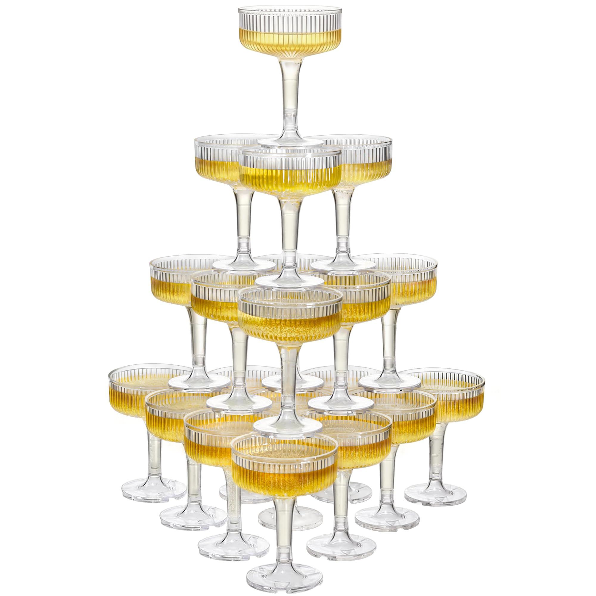 Photo 1 of Houmury 20 Pcs 7oz Plastic Champagne Flutes