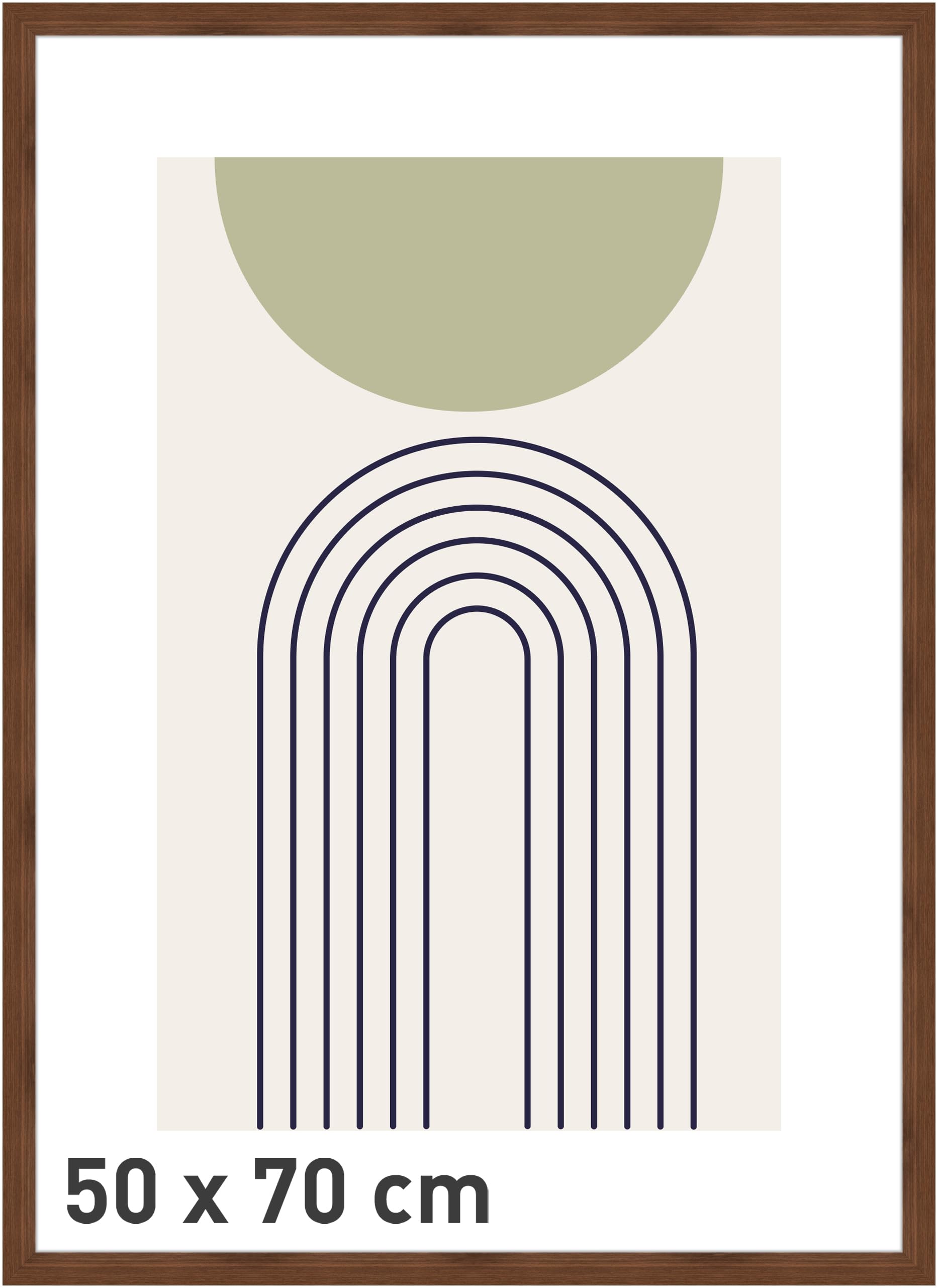 accent by nielsen Velino Picture Frame - Walnut 50x70cm - with Glass Front - Ready-to-Hang with Contemporary Poster Print