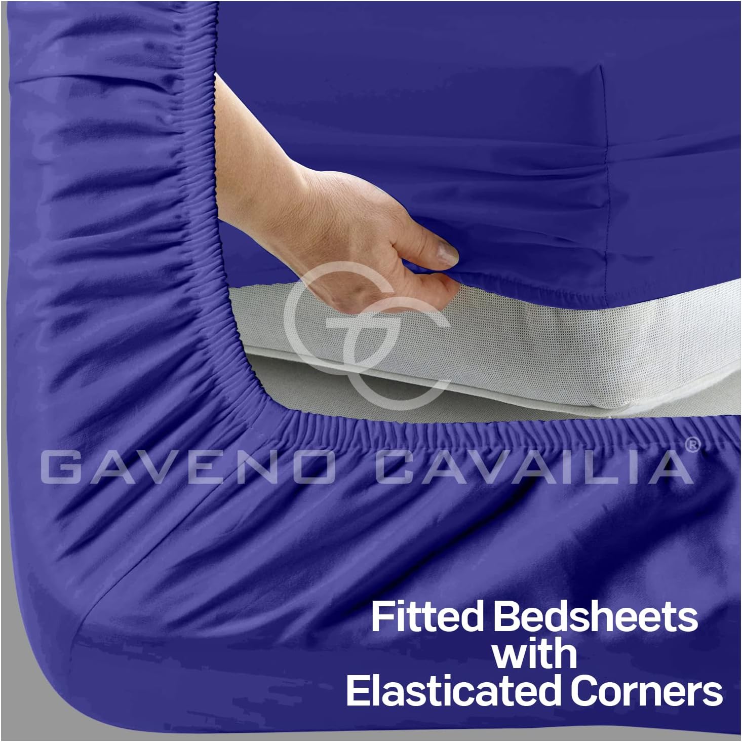 Extra Deep Fitted Sheets Super King - 16"/ 40 CM Plain Dyed Polycotton Deep Pocket Bed Sheet - Elastic Corner Royal Blue Bedding Sheet - Image 5