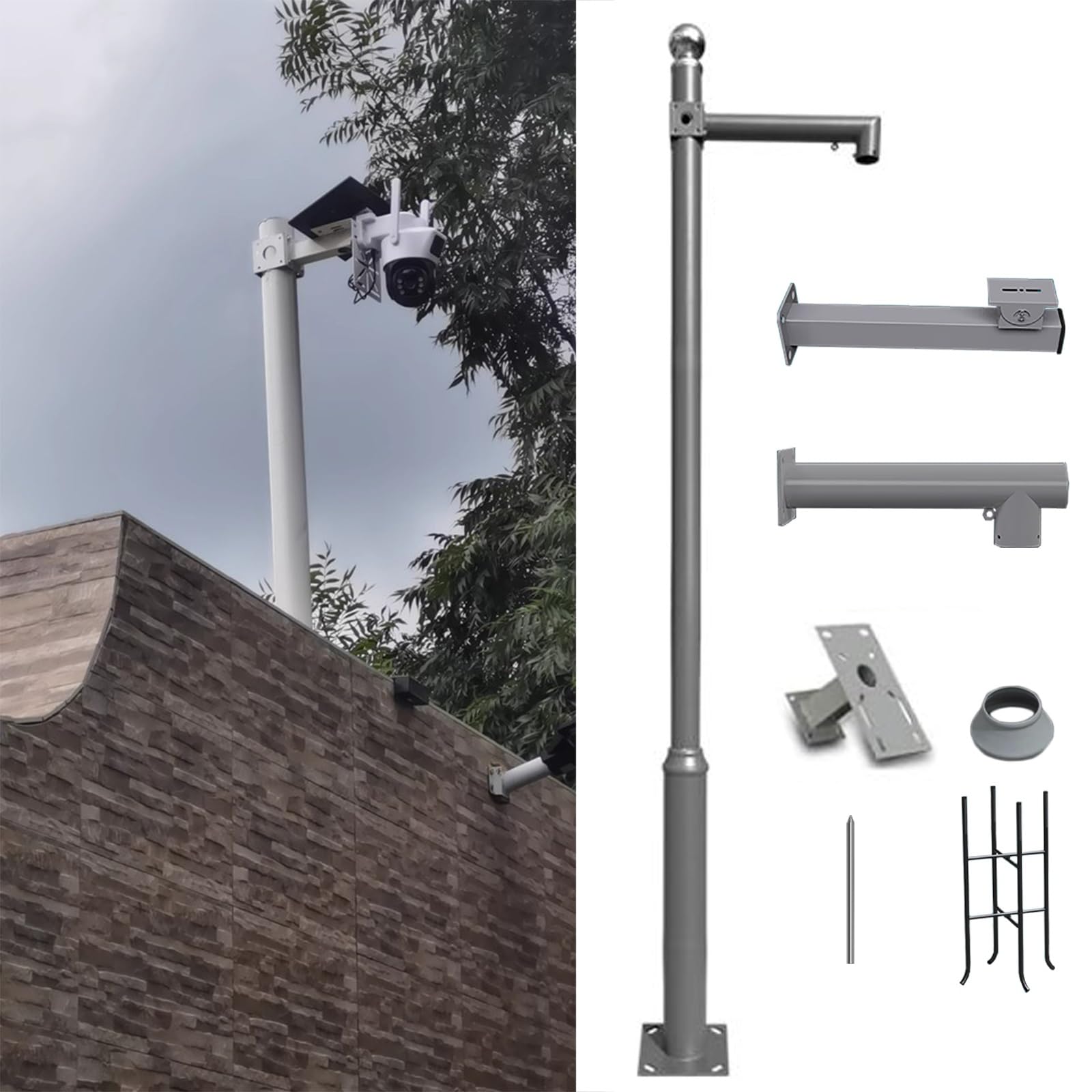 Support de montage CCTV ERRULAN de 450cm pour sécuriser une allée d'école et éliminer les angles morts