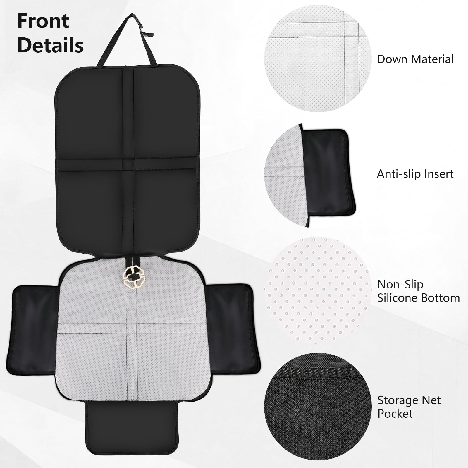 Romon Protezione Sedile Auto, 2 Pezzi Protezioni Per Seggiolino Copri Protettori Sediles Coprisedile Car Impermeabile in Tessuto per Bambini Cane con 2 Tasche Portaoggetti Universale per Suv Berlina