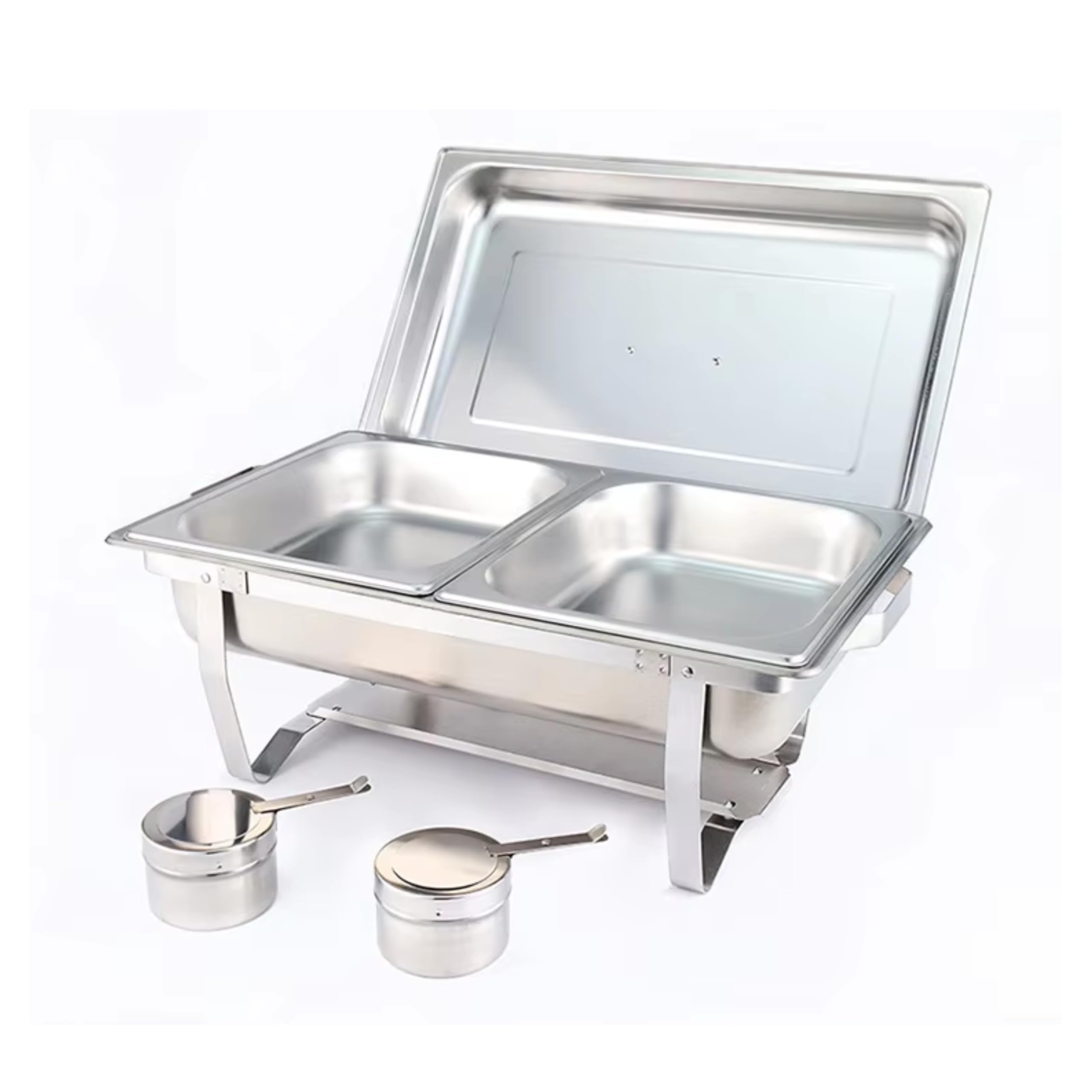 12L Double Chafing Dish | Stainless Steel Food Warmer with Fuel Holder | Buffet Server | Warming Tray | Hot Plate for Catering & Events