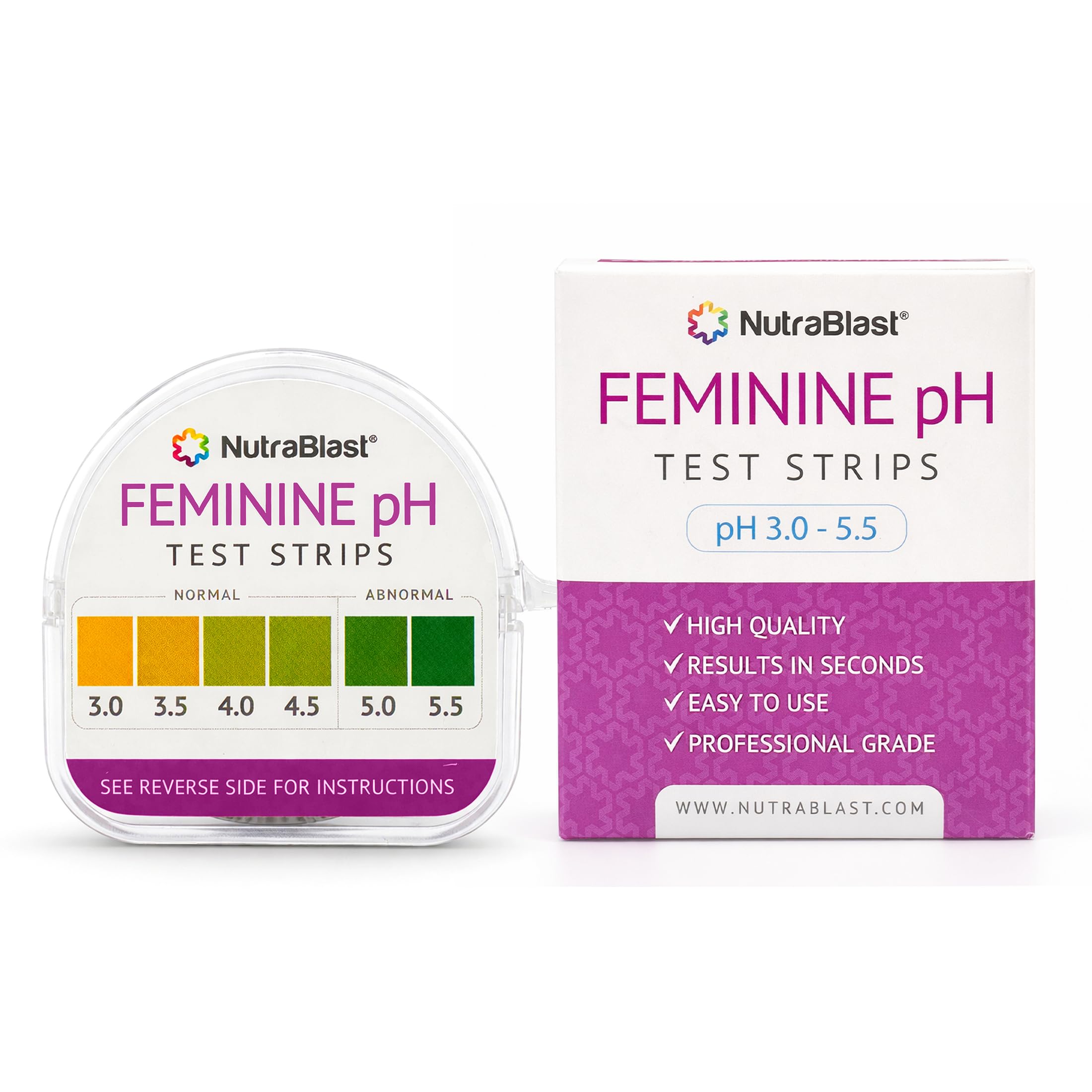 NutraBlast pH Test Strips for Women, 100 Ct Roll, Vaginal pH Test at Home