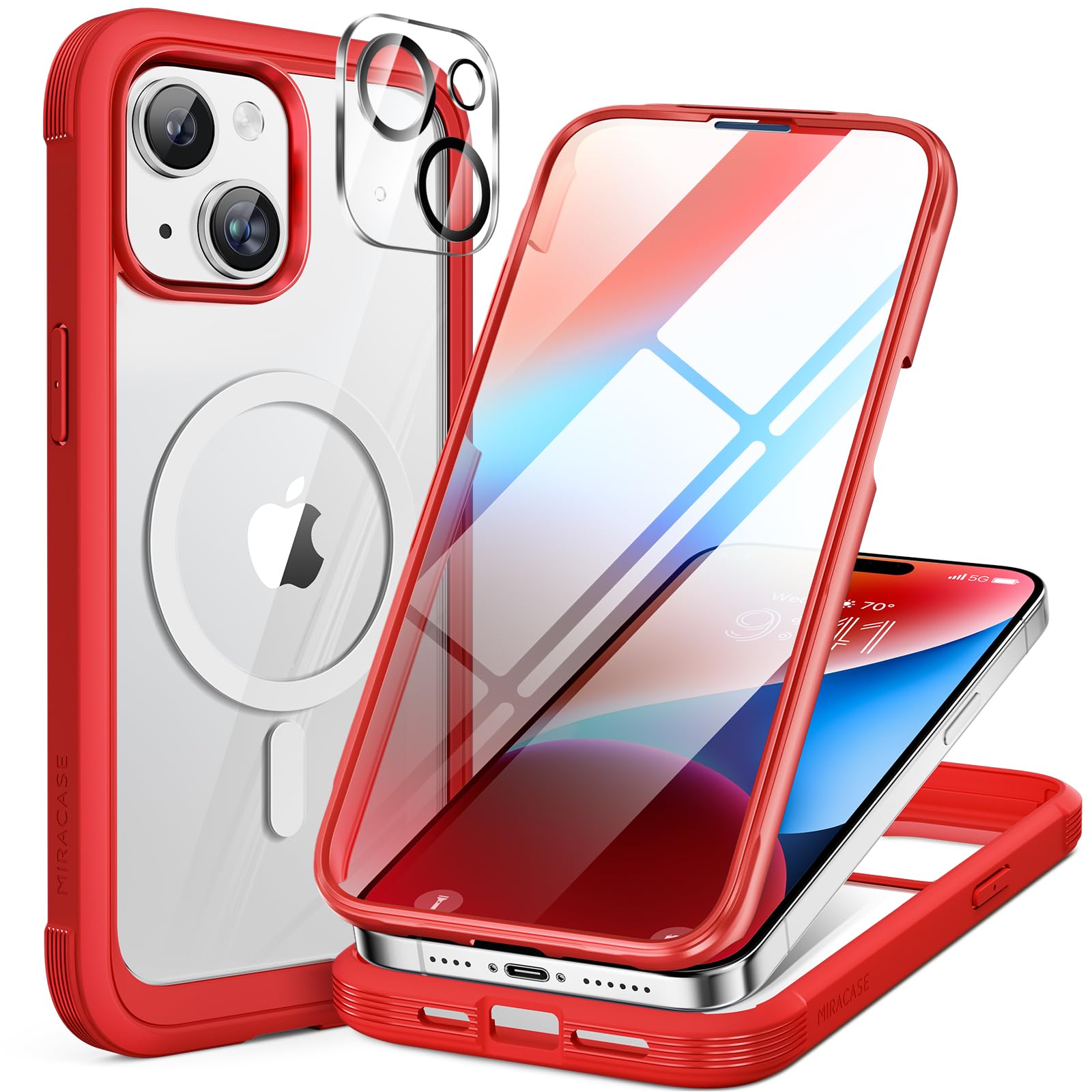 Miracase Magnetic Case for iPhone 17 Case, [Bubble Free] Built-in Glass Screen Protector+ [New Camera Control Button], Full Body Bumper Compatible with MagSafe, Drop Proof 17 Cover,6.3-inch (Black) — view 125