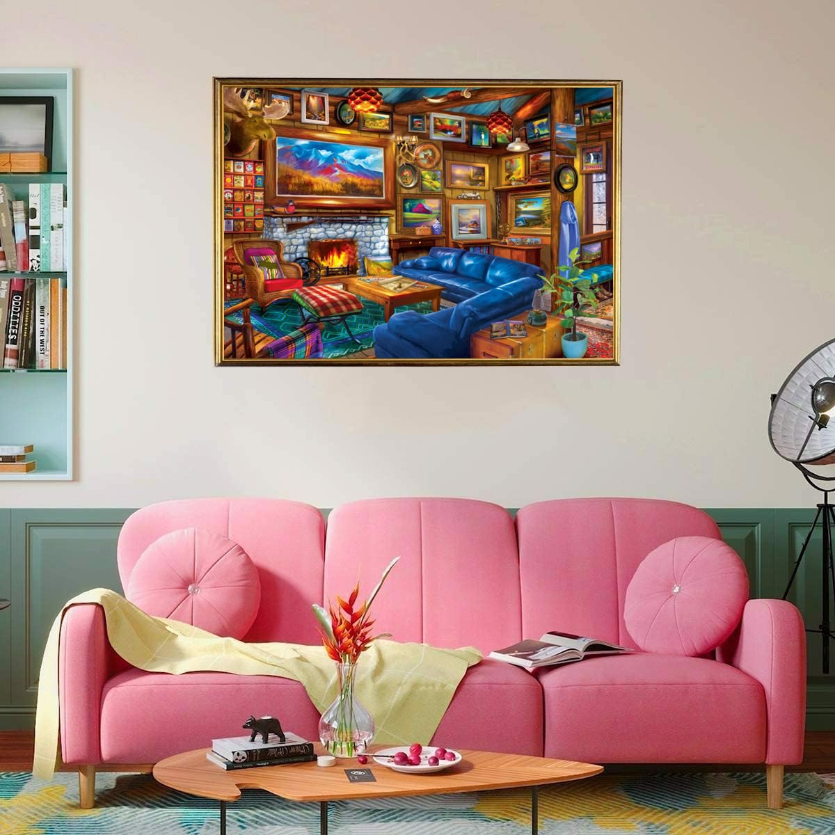 Jigsaw Puzzles for Adults 1000 Piece Luxurious Wooden House 27.56 x 19.69 Inch Jigsaw Puzzle for Adults Educational Game 1000 Pieces Puzzles for Adult - Image 3