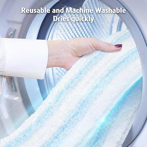 Miniatura 6 de AIR U+ Almohadillas de repuesto para el sistema de trapeador plano O Cedar H2prO, paquete de 2 almohadillas de trapeador, lavables a máquina,