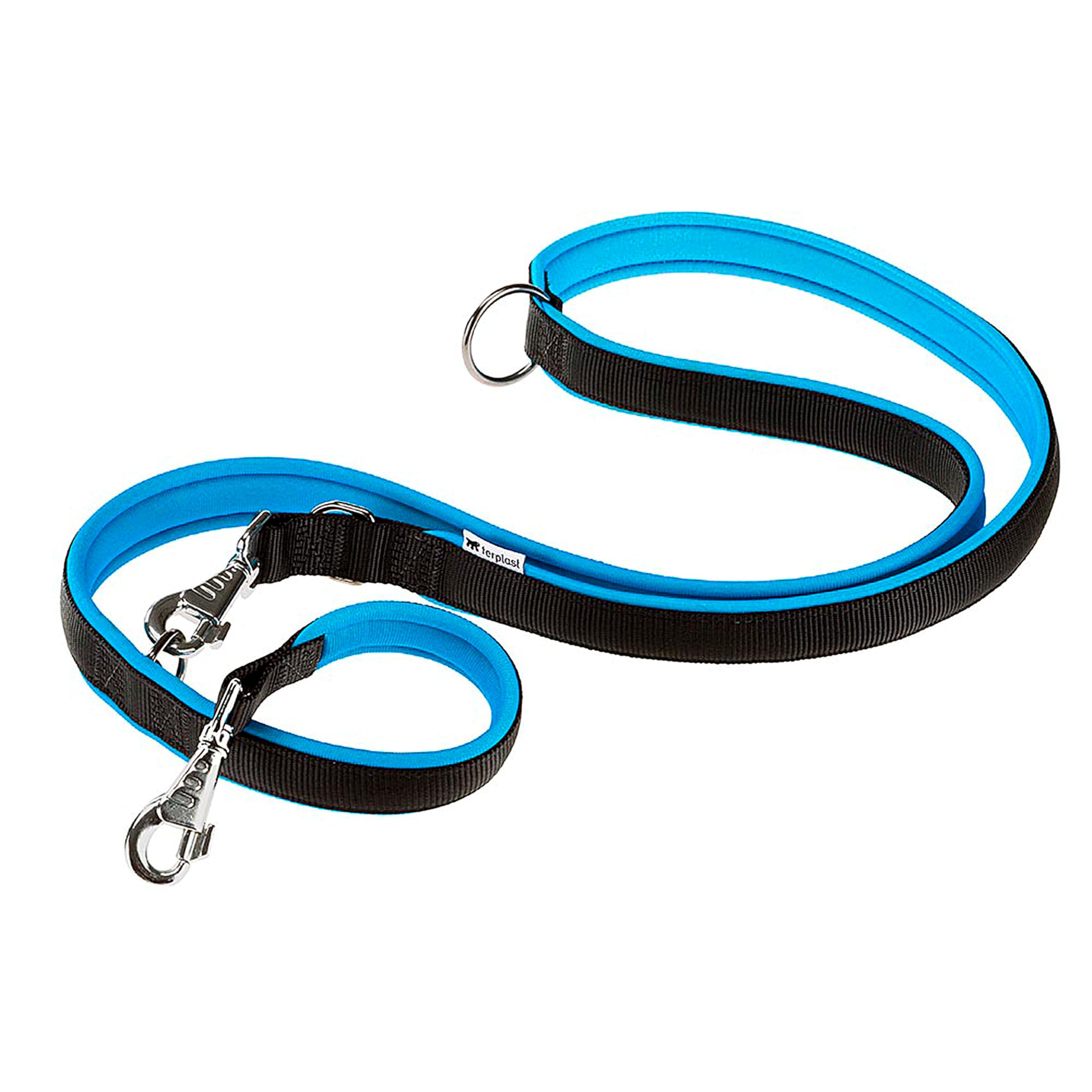 Laisse pour chien rembourrée bleue Ferplast Ergofluo de réglage 200 cm