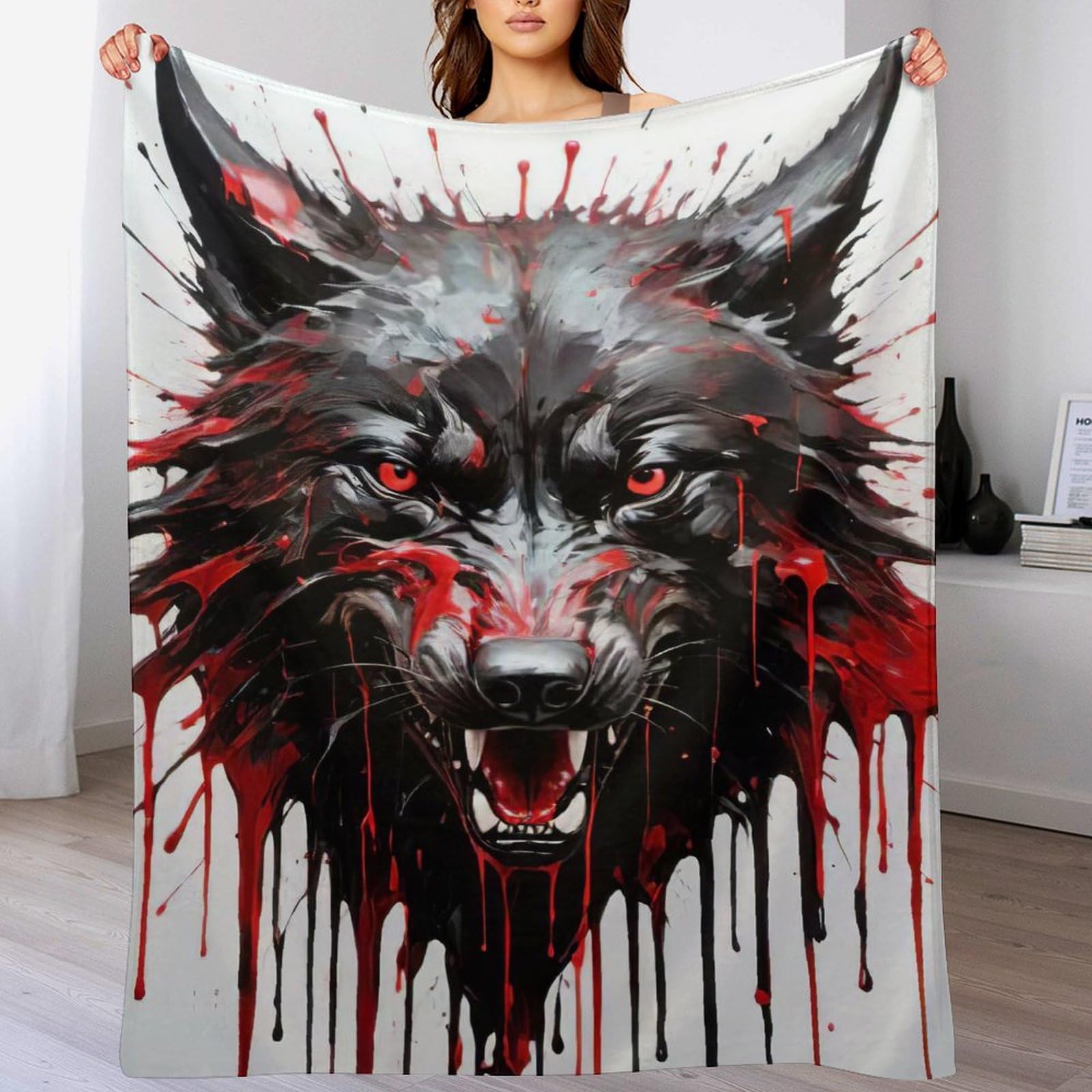 Manta de lobo para tardes de sofá y noches suaves de invierno