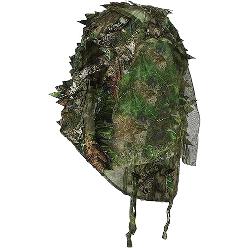 Camouflage Leafy Face Mask - One Size Fits All Hunting Gear, Full Face Mask with Mossy Oak Obsession Pattern, Pair with Ghillie Camo Suit, Designed for Turkey Hunting, Stalking Game & More