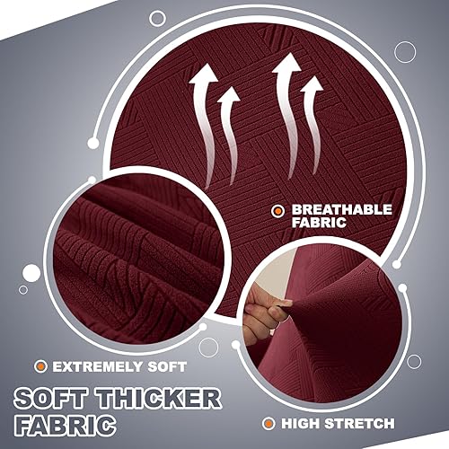 Miniatura 2 de JIVINER Funda elástica para sofá de 3 plazas del 2024, funda elástica de 1 pieza para sofá de 3 cojines, funda de sofá jacquard lavable con parte