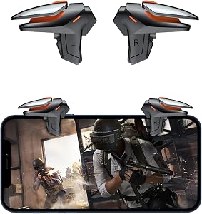 Newseego for PUBG Game Controller Trigger, [1 Pair] New Version Smart Phone Game Controller Gamepad Large Thickness, Sensitive Aim & Shoot PUBG Triggers for iOS/Android-Black