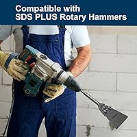 Vista 8 de Firecore Broca de cincel SDS Plus de 3 pulgadas, cincel doblado en ángulo con manivela para taladro martillo 42CrMo, raspador de piso SDS Plus