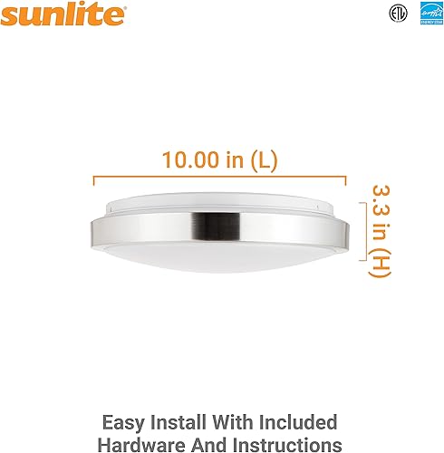 Miniatura 2 de Sunlite 87765 - Lámpara de techo LED delgada de 11 pulgadas, 15 vatios (equivalente a 80 W), 1050 lúmenes, ajustable 5 CCT 2700K-5000K, 120 V,