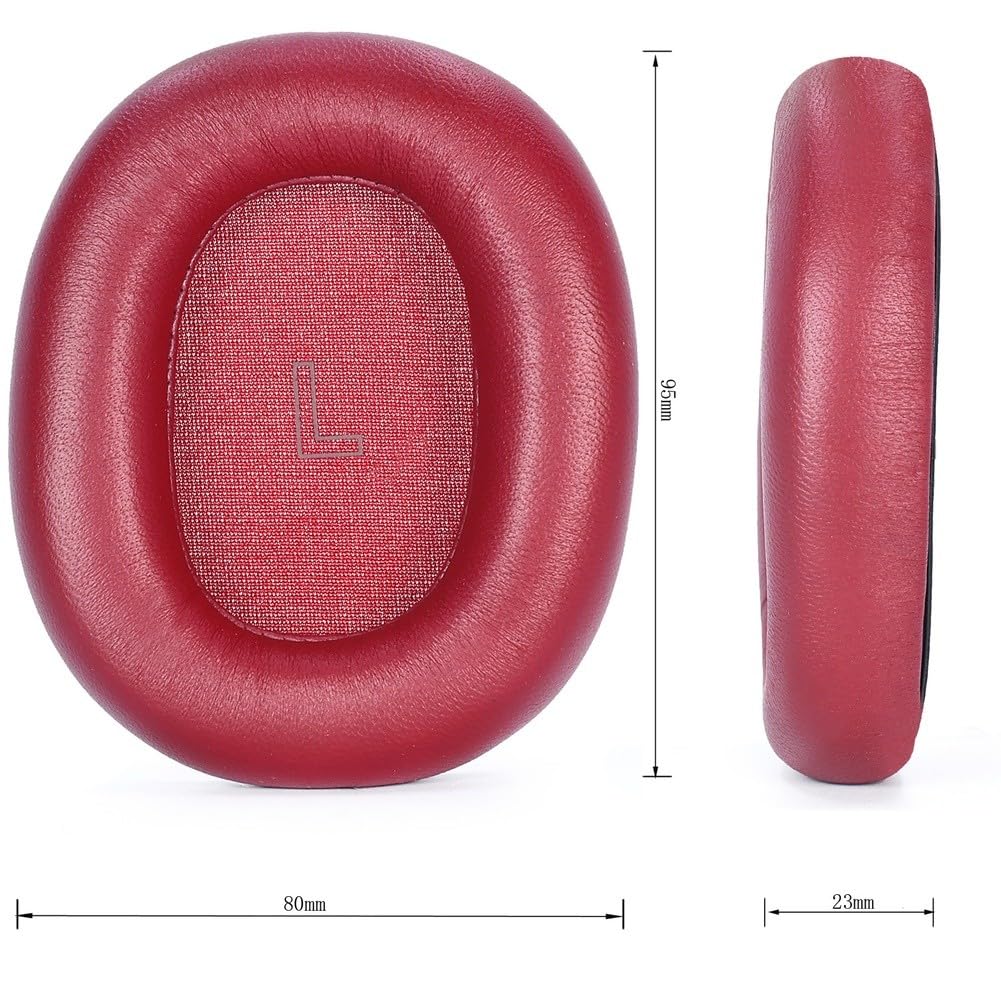 Almohadillas magnéticas de repuesto para auriculares H95 con cancelación de ruido, cojines de piel de proteína de espuma viscoelástica, color rojo