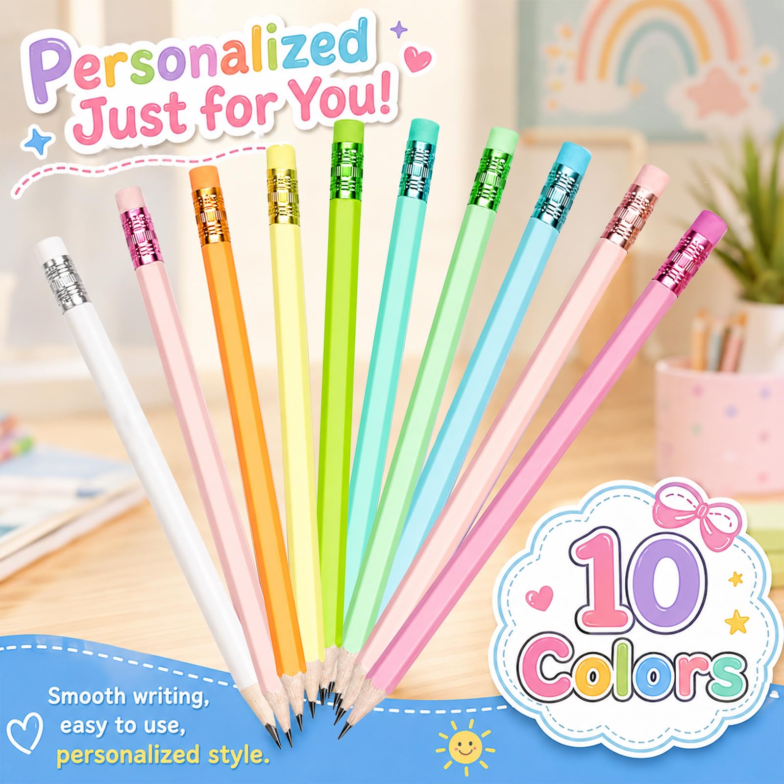 Lot de 2 crayons personnalisés avec nom et logo