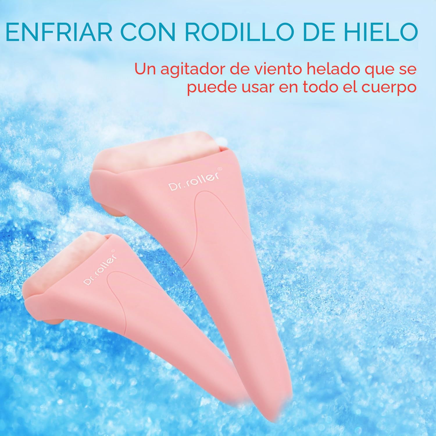 Ice Roller Facial, Hielo Para la Cara, Ice Roller-Rodillo de Hielo Para Cara y Ojos, Aliviar las Arrugas, Migrañas, Pequeñas Herramientas de Cuidado de la Piel (Rosa)
