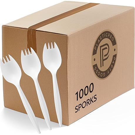 Plasticpro Sporks: 1000 Count Disposable Utensils for Everyday Dining