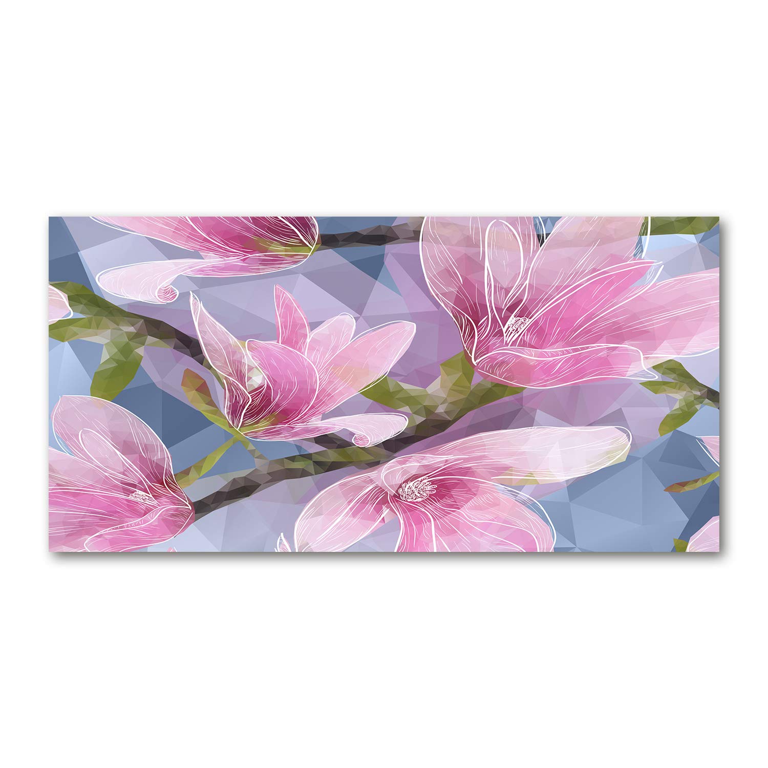 Tableau plexiglas haut de gamme magnolia rose 140x70cm Tulup pour une déco design