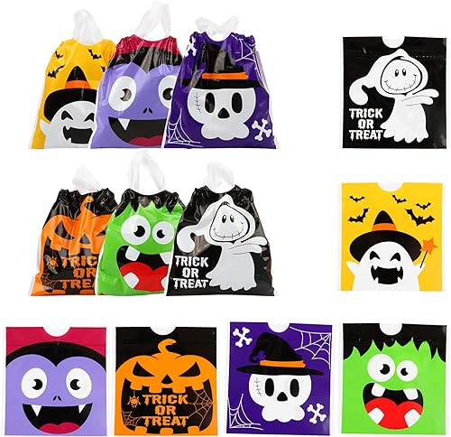 Miniatura 1 de CCINEE 48 bolsas de golosinas de Halloween con cordón, bolsas de dulces para niños para fiestas